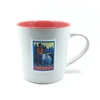 Two tone custom logo print sublimation ceramic coffee cup mug with handle