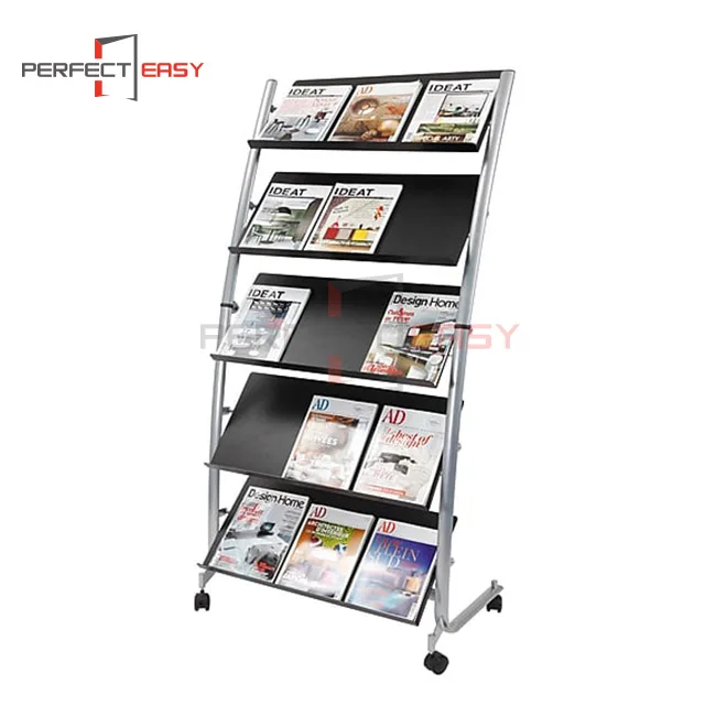 Floor Standing Metal Material Paper Comic Book Putter Display Rack