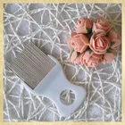 Plastic Handle Long Stainless Steel Pins Anti Lice Flea Nit Louse Tick Cleaning Removing Comb With Magnifier Len