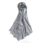 Grey color wool blended OEM scarf Arab style shawl for women