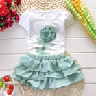Breathable Toddler Baby Sets Infant and Toddler Baby Clothing Sets Baby Girls White Shirt with Short Skirt