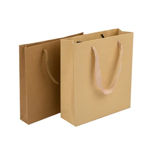 custom printed rope handle shopping gift brown kraft paper bag