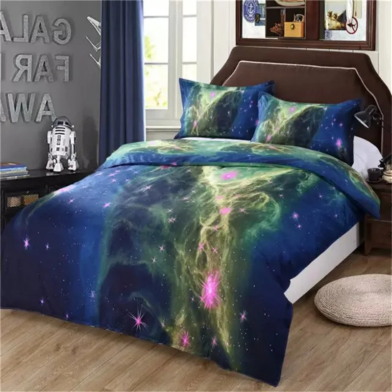 3D Bedding Set Universe Outer Space Themed Galay Duvet cover coverlet & pillow case queen size Galay Bedding Set