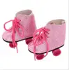 YOMORES Pink 18 Inch American Girl Doll Roller Skates Shoes Stock Cute Doll Accessories Shoes
