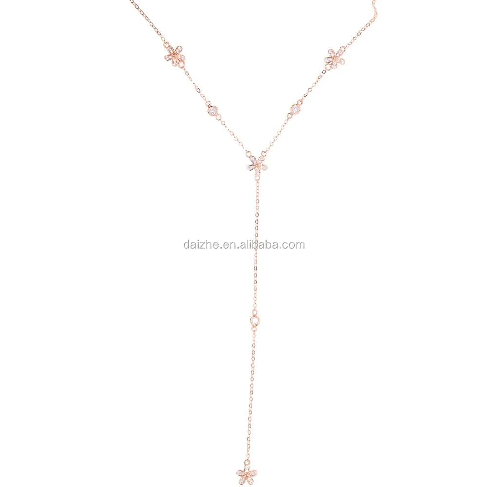 Hot sale factory price 925 sterling silver Y shaped necklace with flower charm pave cz long necklace for women wedding necklace, Black
Hot sale factory price 925 sterling silver Y shaped necklace with flower charm pave cz long necklace for women wedding necklace, Black