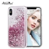OEM Rose Gold for iPhone XS MAX Liquid Flowing Luxury Bling Sparkle Glitter Shockproof Girls Women TPU Phone Case