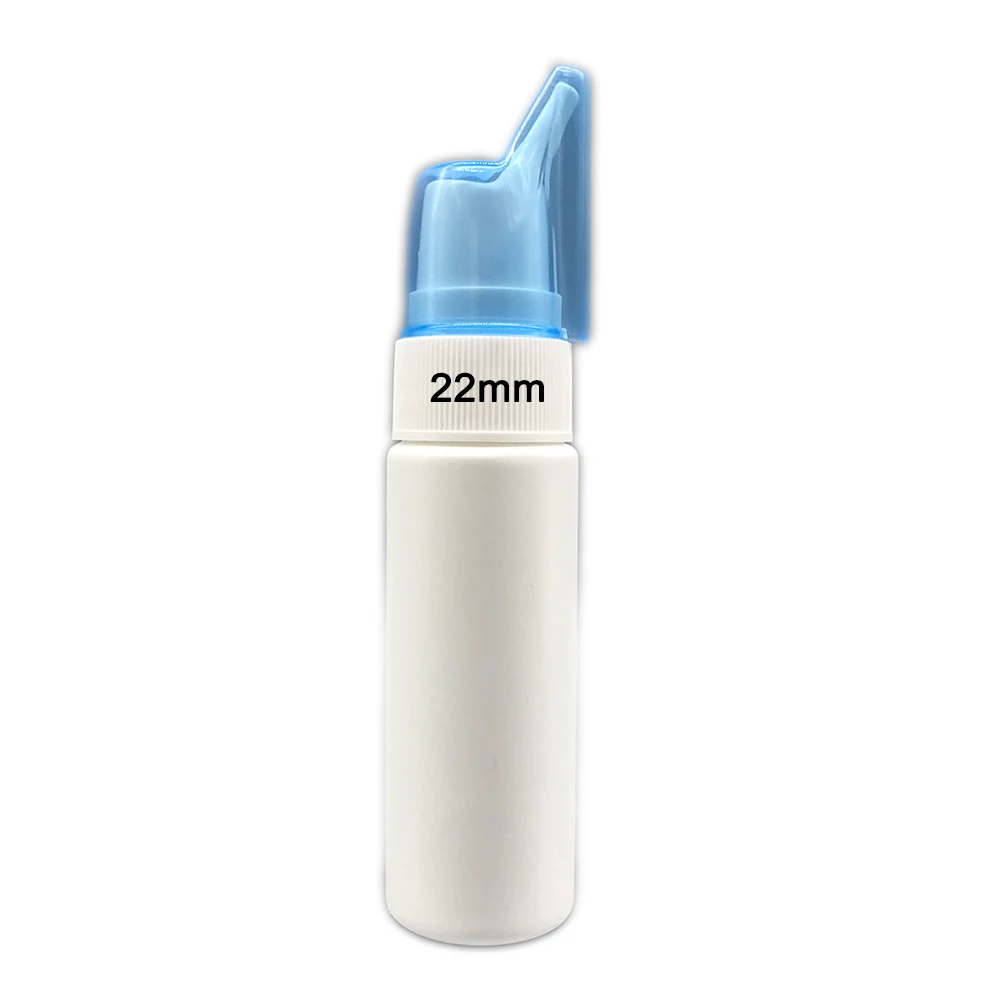 Embalaje farmacéutico 22mm 60 ml PE vacío spray nasal de plástico de la botella de la bomba para cosméticos