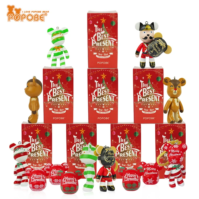 bears series vinyl figure keychains blind box for christmas