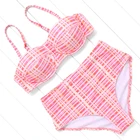 Wholesale New Fashion Stripe Bikinis Woman Swimwear Popular Products 2019 Swimsuit With High Waist