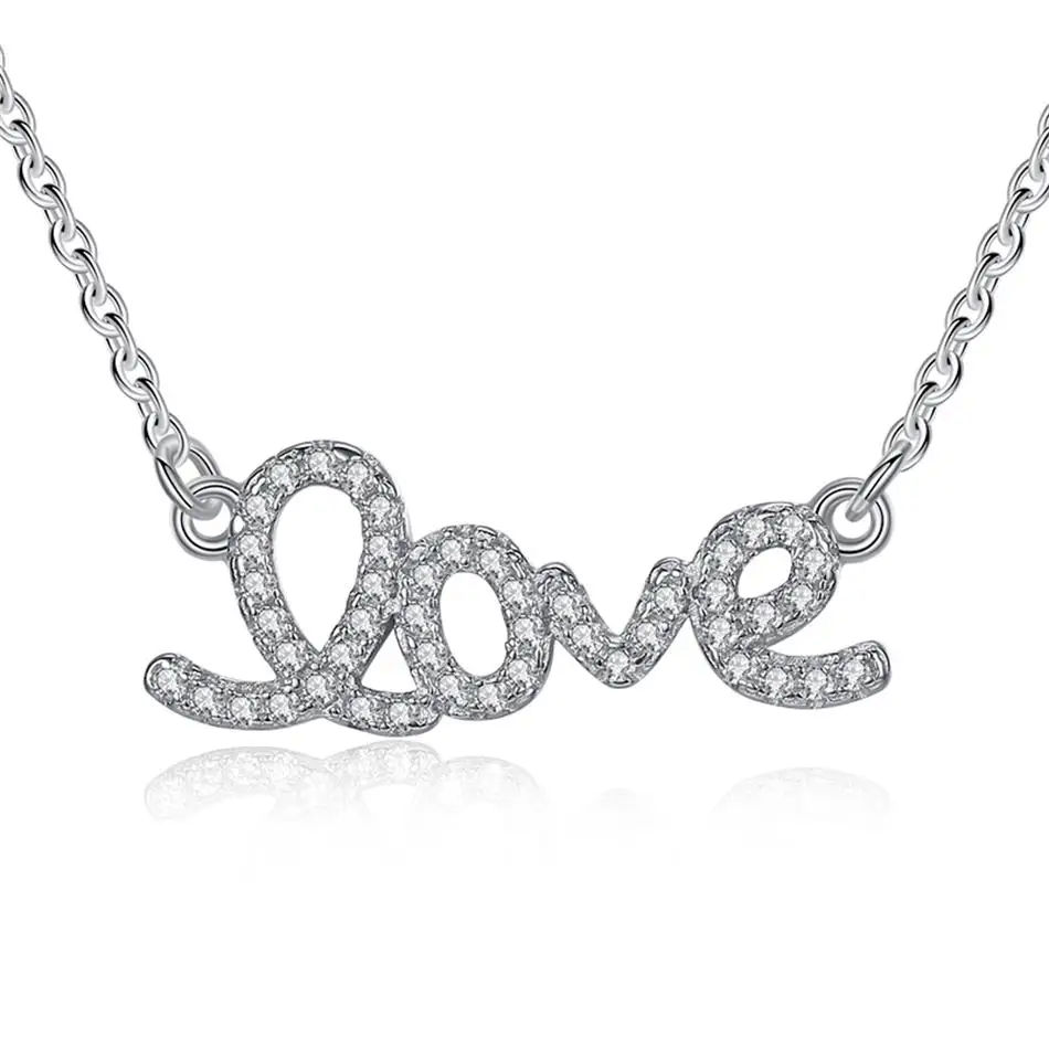 Luxury Wholesale 925 Sterling Silver Necklace With Clear CZ Crystal Love Necklace for Women Jewelry Gift
Luxury Wholesale 925 Sterling Silver Necklace With Clear CZ Crystal Love Necklace for Women Jewelry Gift