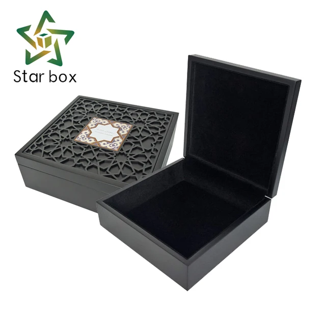 custom new design laser cut wooden gift boxes for ramadan