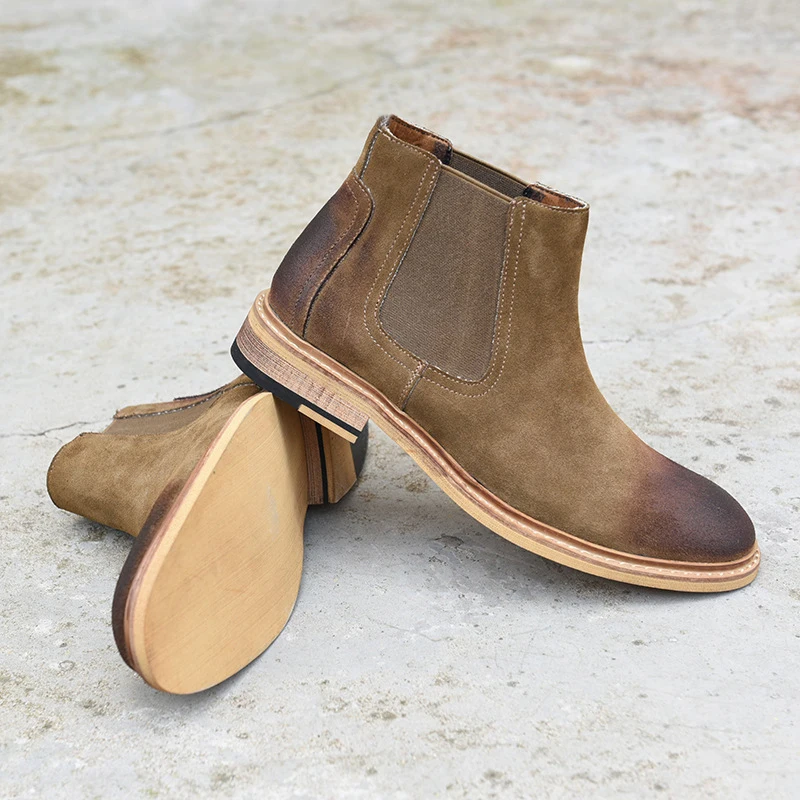 New arrival Genuine leather retro men's martin boots Wooden Sole Fashion Chelsea Boots, Brown & black & gray
New arrival Genuine leather retro men's martin boots Wooden Sole Fashion Chelsea Boots, Brown & black & gray