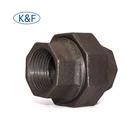 Black Union Flat Taper Seat Brass Seat BS DIN Standard Malleable Iron Pipe Fitting