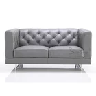Foshan suede furniture heated button tufted leather sofa