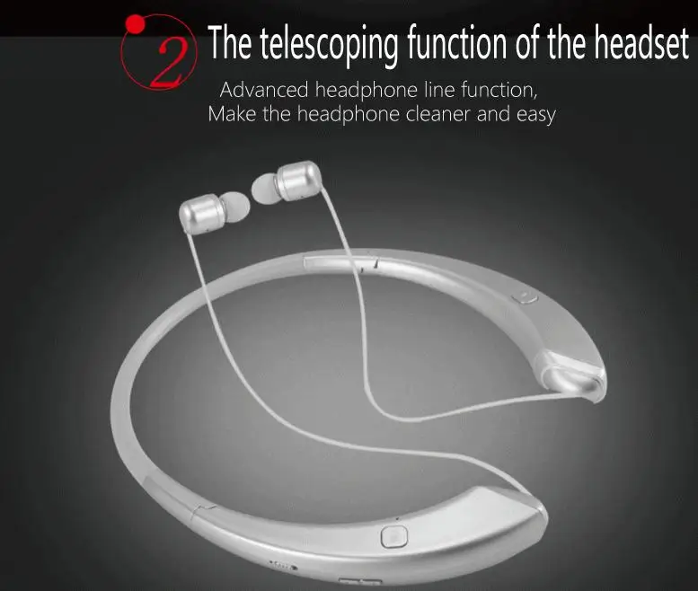 CSR V5.0 Wireless Folding Headphones Neck Hanging Bluetooth Headset With Retractable Wire - ANKUX.COM