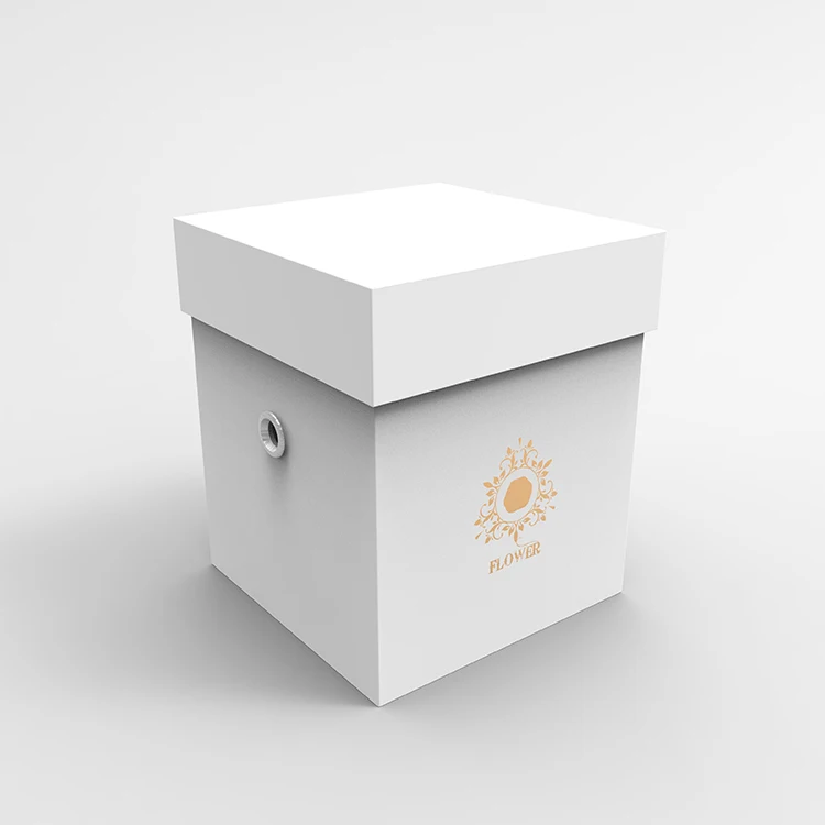 custom square luxury packaging cardboard paper flower gift box