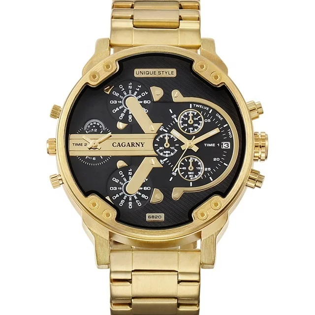 

Cagarny Luxury Men Sport Quartz Gold Military Watch Relogio Masculino, 6 colors