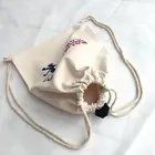 Canvas cotton Drawstring Backpack Bag Sling Bag Travel Shopping Drawstring Bag