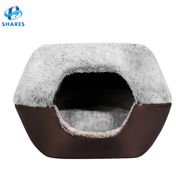Best quality double side plush cat bed orthopedic cat kitten cave foam cat cashmere sofa bed