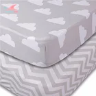 Amazon Hot Sale 100% Jersey Cotton Baby Fitted Crib Sheets