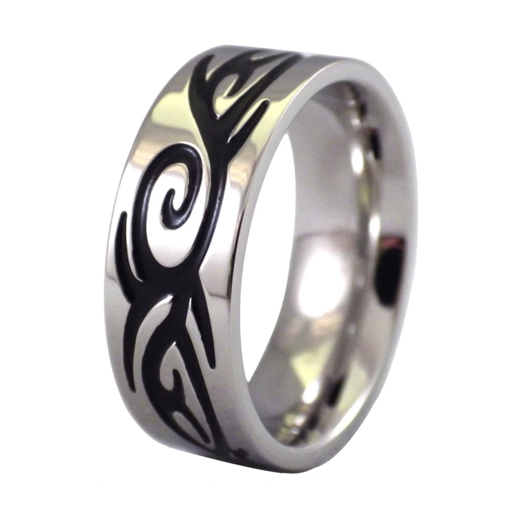 Tribal Tattoo แหวนสแตนเลสแหวนผู้ชายแหวนขายร้อน