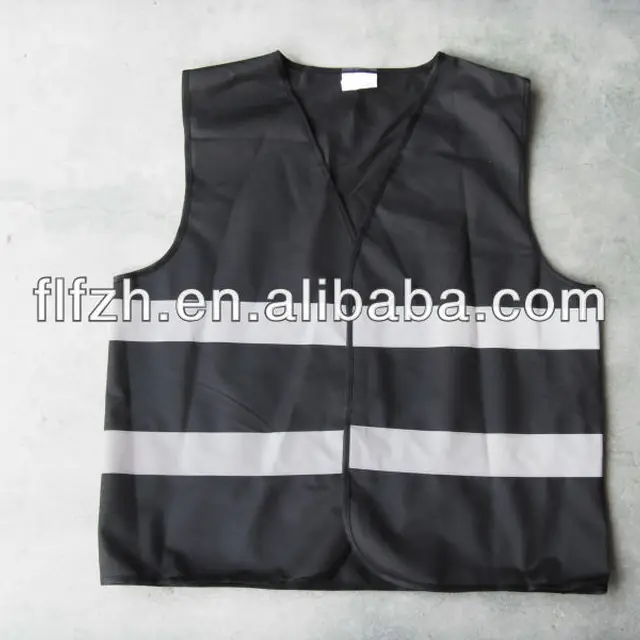 black reflective security vest