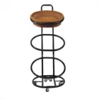 Removable 3 Tier Oval Willow Wicker & Steel Fruit Basket Floor Standing Display Rack
