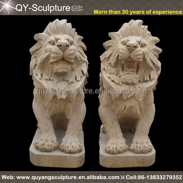 Chinois Fengshui Marbre Gardien Toto Fu Chien Phylactère Porte Lion Paire Statue