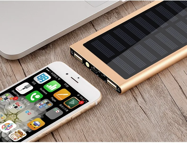 CE RoHS FCC certificated portable 10000mah solar charger powerbank solar powered power bank for smartphones - ANKUX.COM