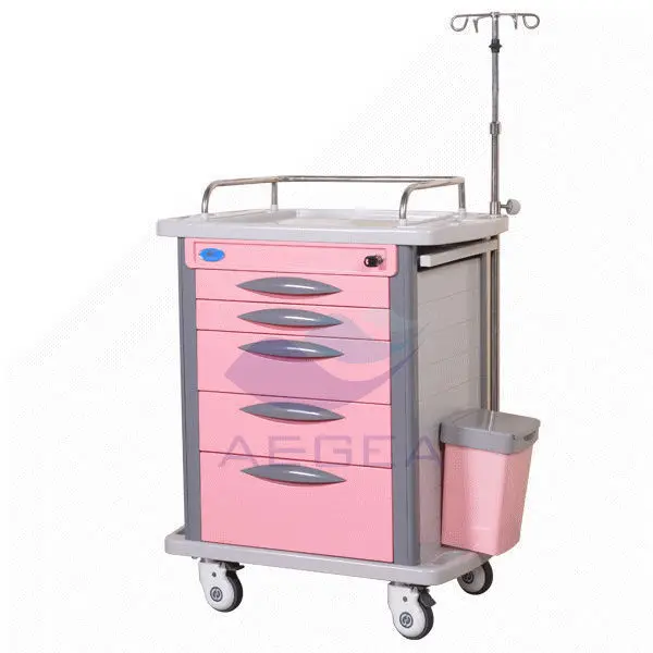 AGET007B4 Luxurious plastic 6 drawers medication used emergency carts for sale, View used