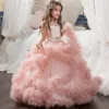 2018 new style children princess flower girl dress Wedding evening Long girl Costumes dress