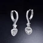 Baoyuan Heart Zircon crystal turkish earrings 925 silver jewelry CAE2591