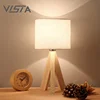 Bedroom Wood Home Study Hotel Bedside Desk Light LED Wooden Tripod Table Lamp
