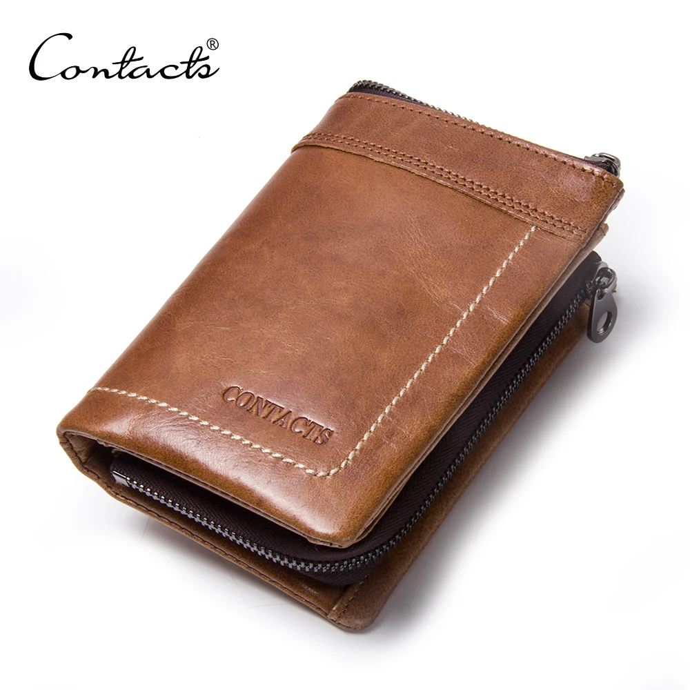 CONTACT'S Crazy Horse Genuine Leather Zipper Short Design Men's Wallet with Coin Pocket, Coffee
CONTACT'S Crazy Horse Genuine Leather Zipper Short Design Men's Wallet with Coin Pocket, Coffee