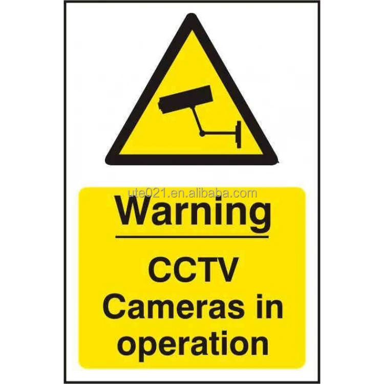 10 x 9 inch weather-proof warning sign for cctv security camera