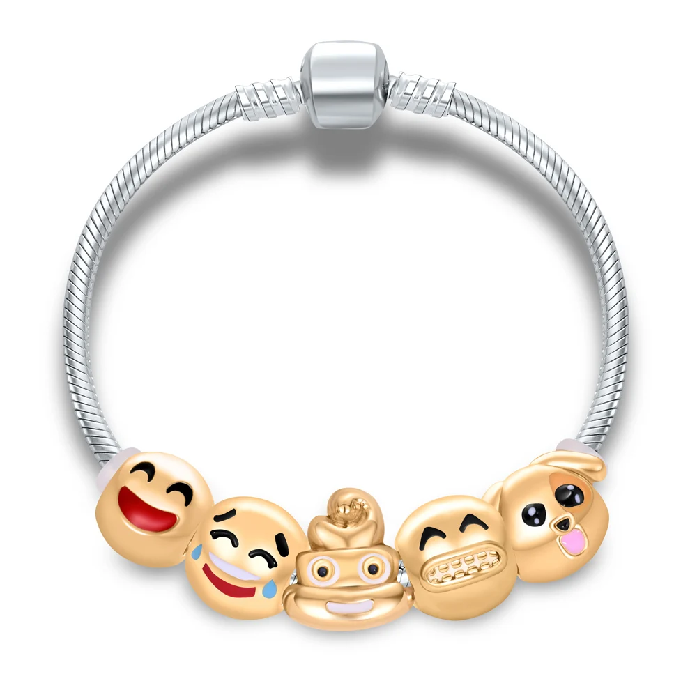 Wholesale Gold Plated Emoji Bracelet for Baby Original DIY Bead Charm Bracelet Fashion Jewelry Gifts
Wholesale Gold Plated Emoji Bracelet for Baby Original DIY Bead Charm Bracelet Fashion Jewelry Gifts