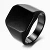 Custom 316l stainless steel men square blank signet ring jewelry wholesale