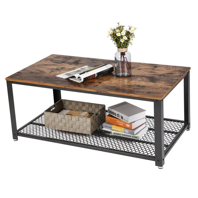 Chinese living room furniture stool square design wooden modern tea coffee table set