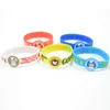 Brazil world cup silicon wristband whosale silk print/debossed/embosoed/colour filled rubber bracelet/rubber band