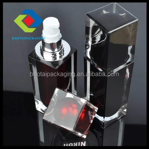 ホットselling15ML 30ミリリットル50ミリリットル新しいカラフルなユニークなスクエア形状プラスチックアクリル化粧ローションボトルでポンプ仕入れ・メーカー・工場