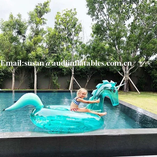 240cm sparkly magical unicorn ride-on pool rafts