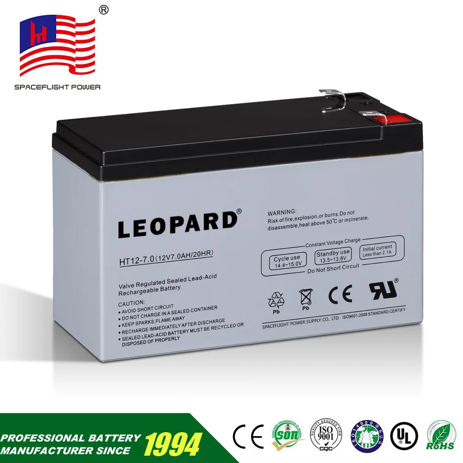 Deep cycle UPS battery 12V7ah VRLA dry charged MF rechargeable battery