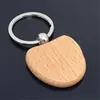 Hot Selling Square Promotional Wooden Easy Open Key Ring