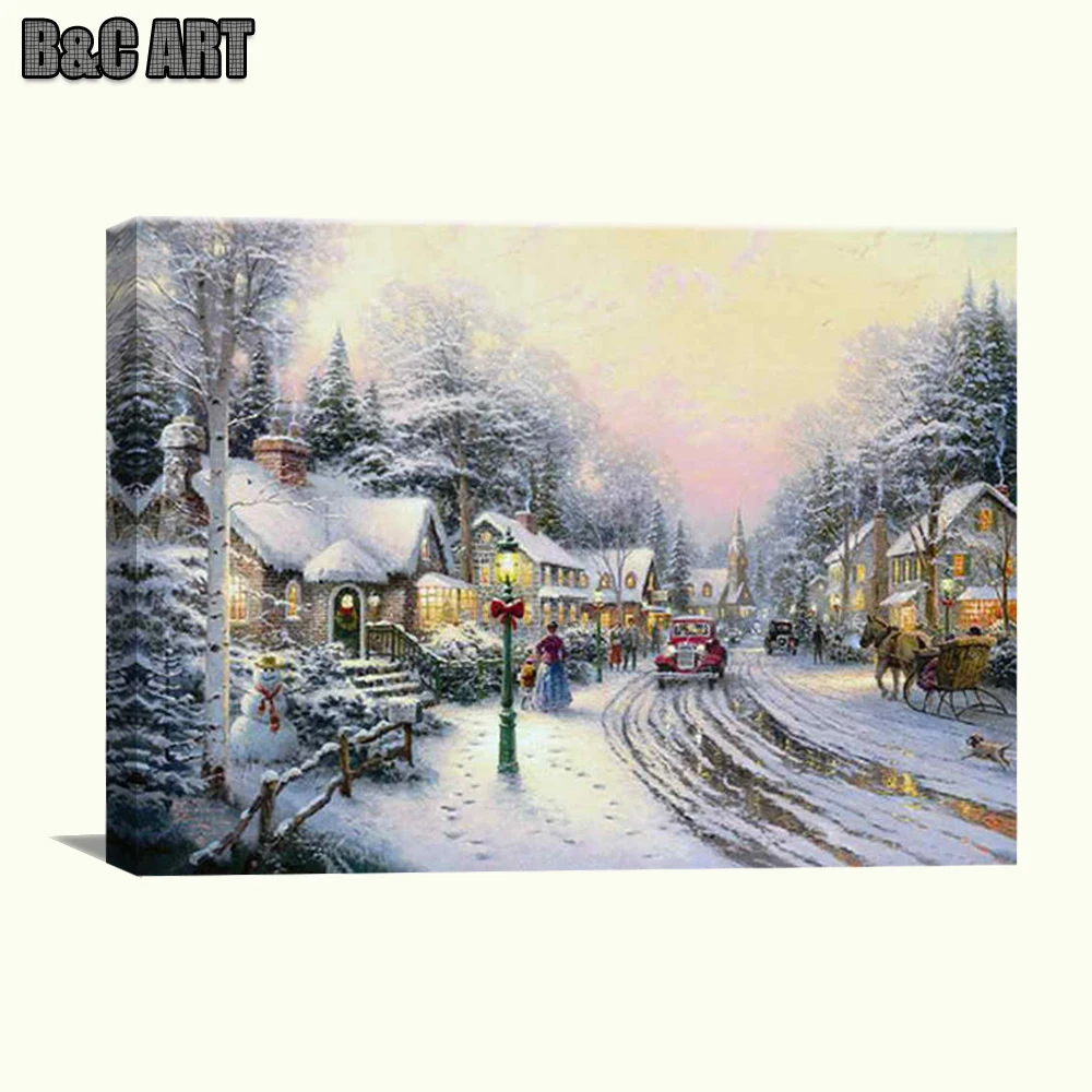 oil painting christmas canvas painting for wall decoration
