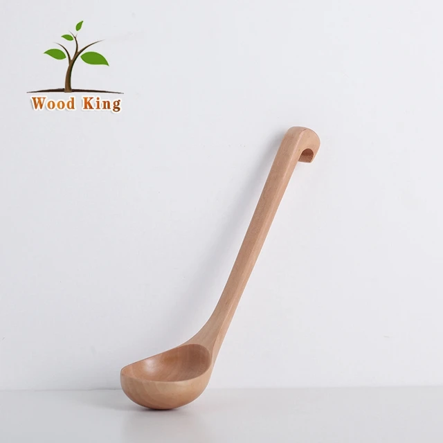 direct sale solid wood spoon with a hook custom logo spoon