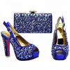 Nice design african shoes and bags to match loyal blue african wedding shoes and bag italian shoes and matching bag ES43-1