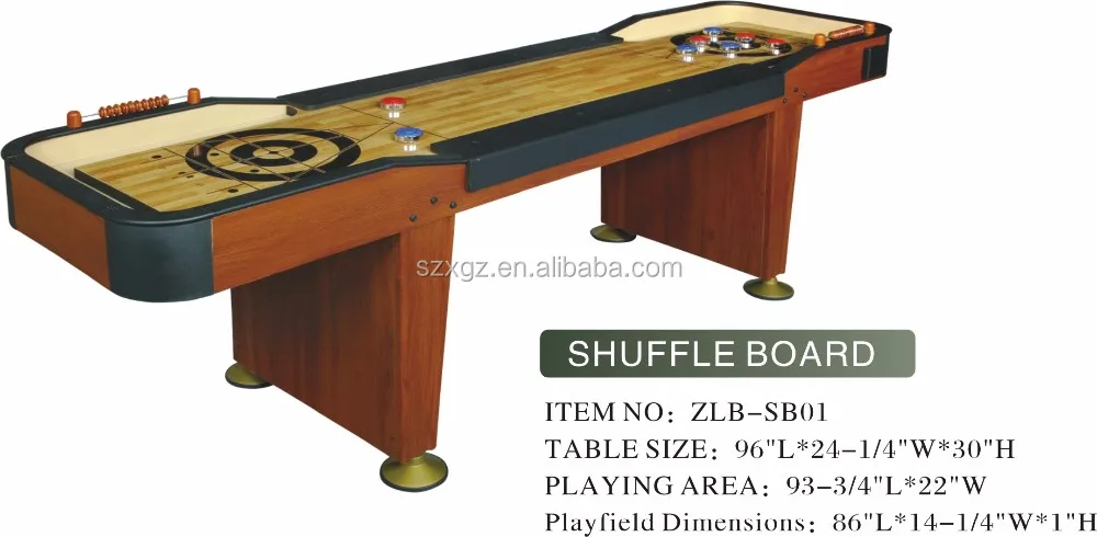 wooden shuffleboard game table