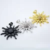 Metal brass Micro Pave CZ Sun Flower Pendant Beads Cubic Zirconia pendant beads For Jewelry Making