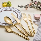 Wholesale custom luxury royal stainless steel matte gold plated cutlery set for wedding restaurant hotel