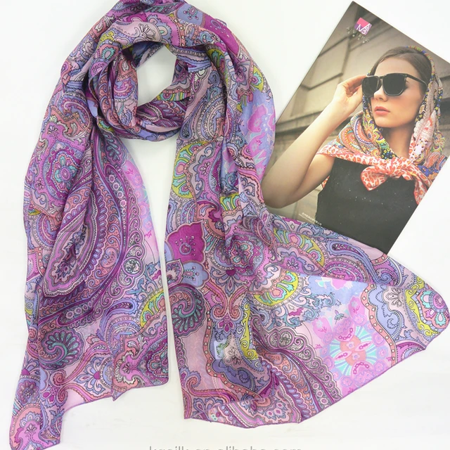 purple silk scarves